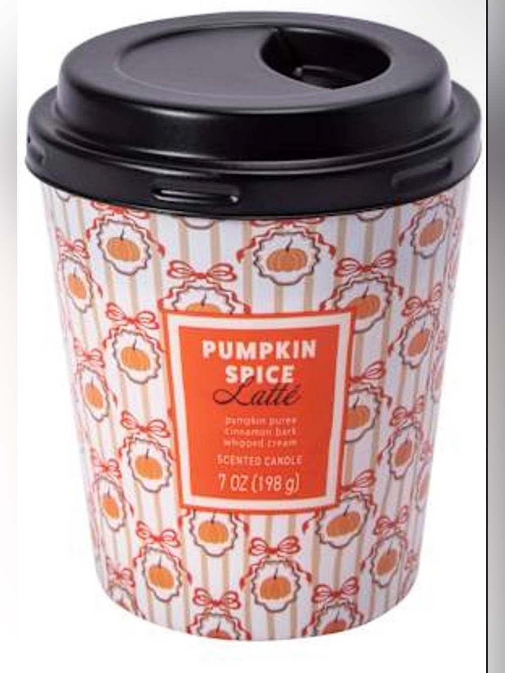 Pumpkin Spice Latte Scented Candle - White and Orange